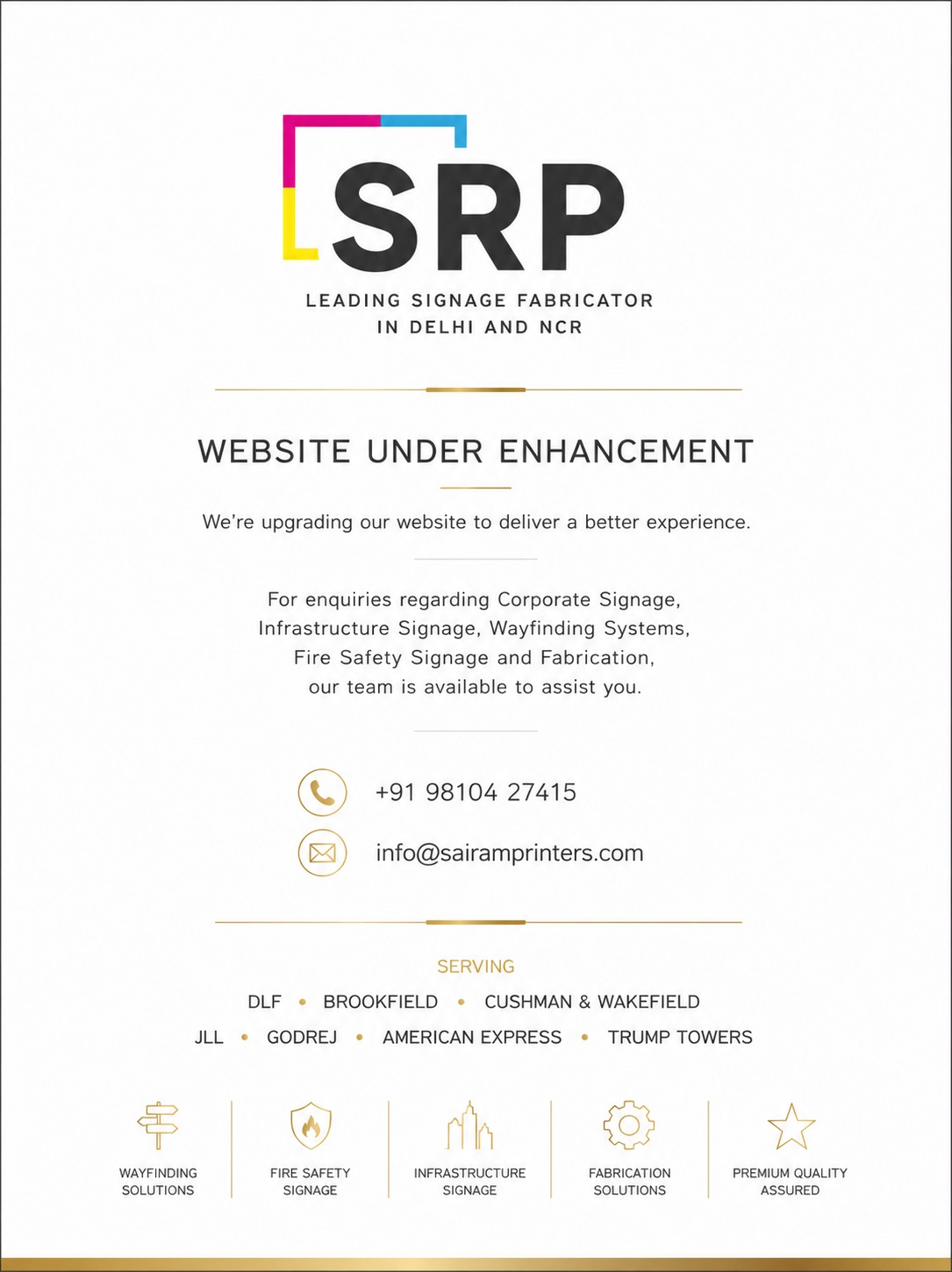 SRP - Leading Signage Fabricator in Delhi and NCR (Website Under Enhancement)